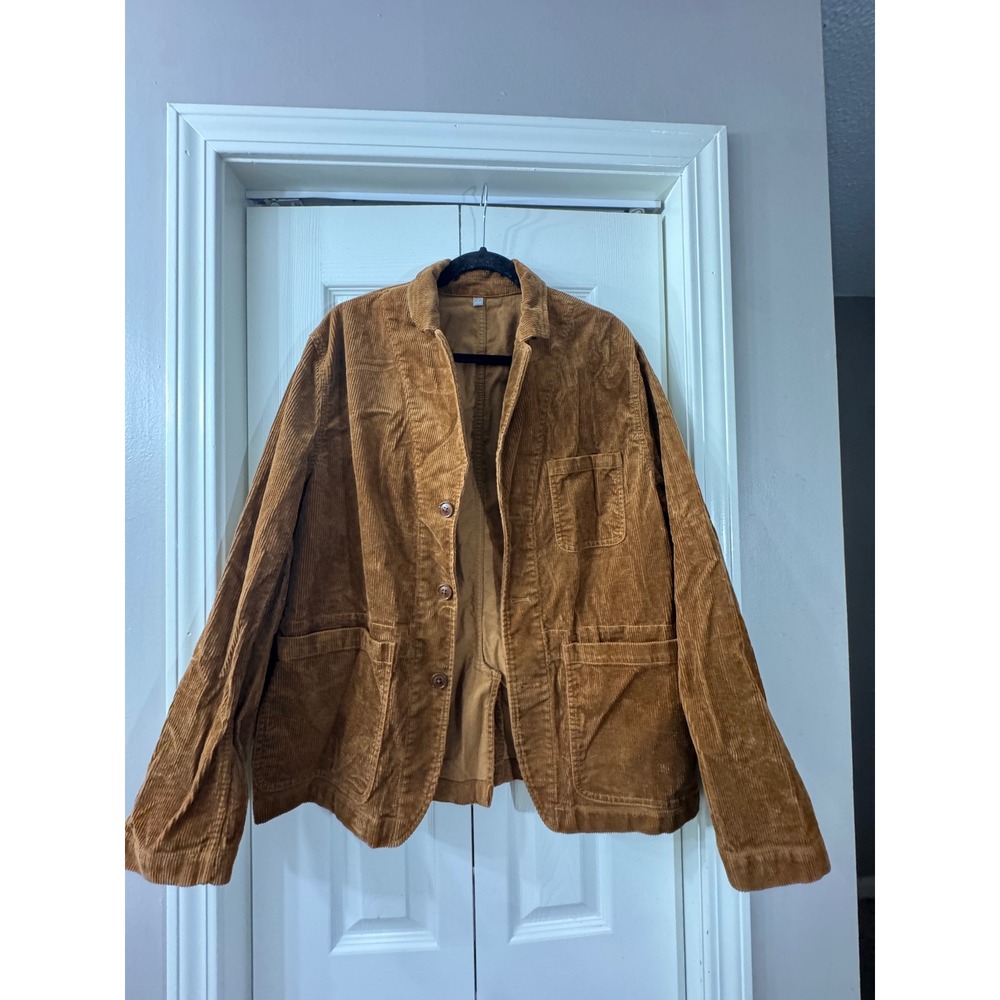 Gap Womens Corduroy Chore Coat Jacket Brown Button Front Utility Pocket Medium